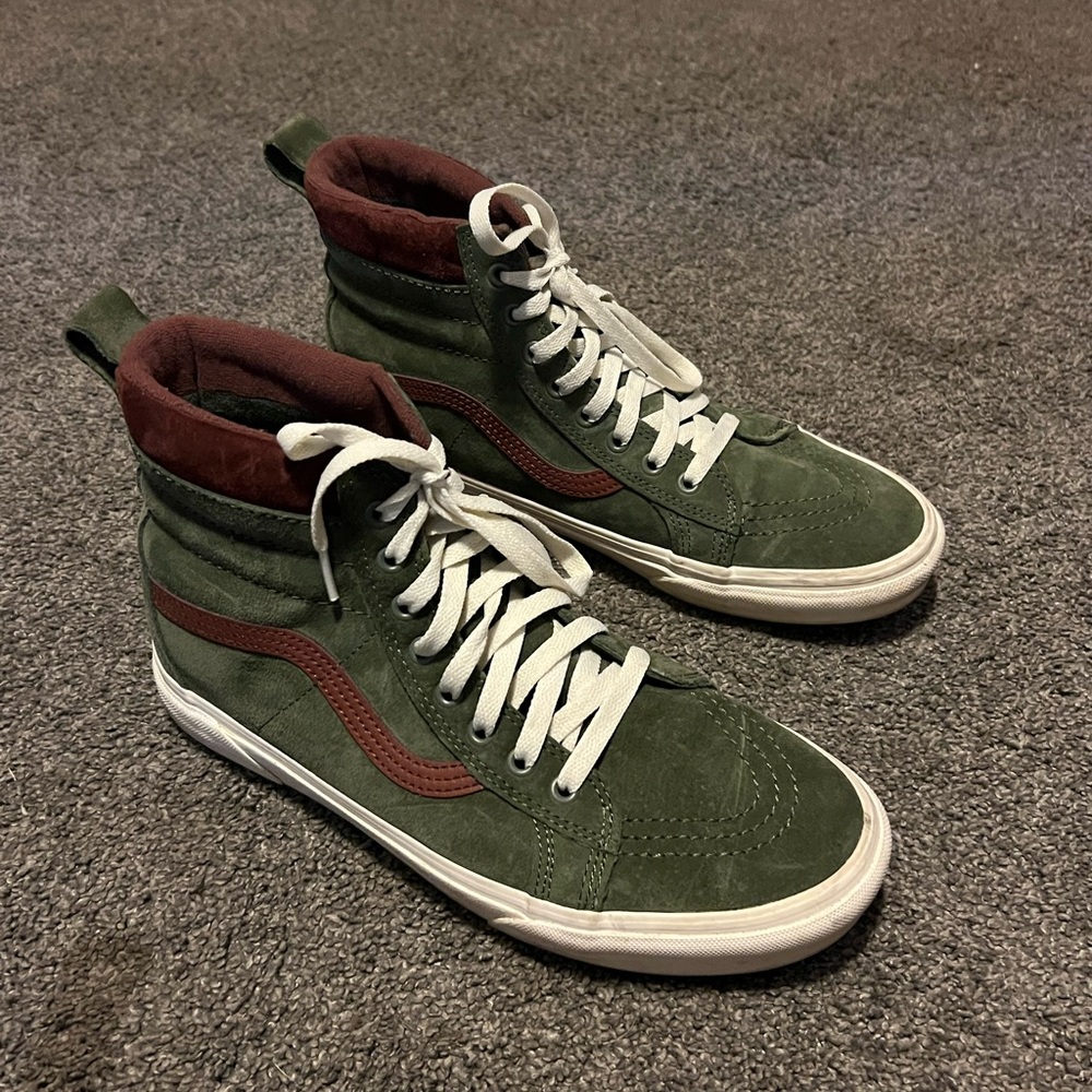 Vans Green and Brown Sneakers Classic Low-Top Style